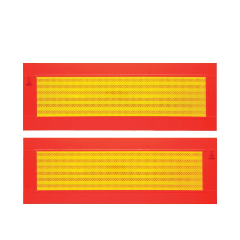 IWH gevarendriehoek voor aanhangwagen, geel/rood, E8-gekeurd, 2 stuks